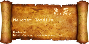 Menczer Rozália névjegykártya