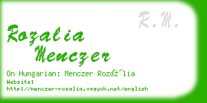 rozalia menczer business card